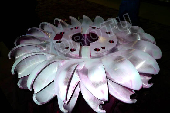 ใบพัดกังหัน Pelton สแตนเลส สำหรับแรงดันน้ำ 80-1000 เมตร กำลังผลิต 0.5MW-20MW