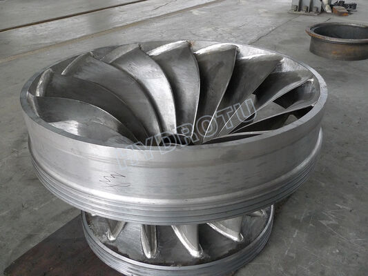 Shaft Francis Turbine Runner สถานีไฟฟ้าพลังน้ำหัวน้ำ 30 ม. - 300 ม. ส่วนประกอบการผลิต