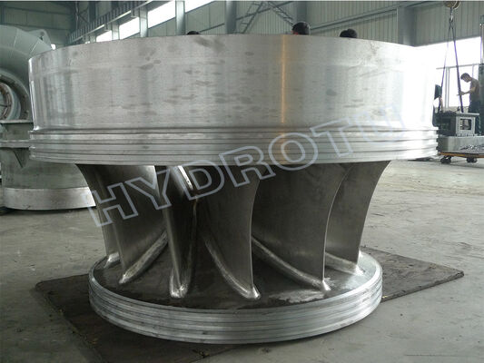 เครื่องผลิตไฟฟ้าพลังน้ำ Francis Turbine Runner ที่ประดิษฐ์จากเหล็กกล้า ส่วนประกอบไฟฟ้าพลังน้ำ 0.1MW-200MW
